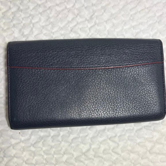 Louis Vuitton Navy Leather Envelope Wallet - Picture 2 of 6